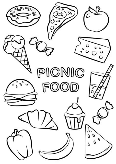 Free & Easy To Print Food Coloring Pages - Tulamama