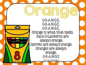 Orange Song Book by Engaging Little Hands | TPT