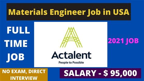 Materials Engineer Job-Actalent Now Hiring | Best Jobs opportunities in USA | Actalent | USA ...