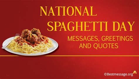 National Spaghetti Day Messages, Greetings and Spaghetti Quotes ...