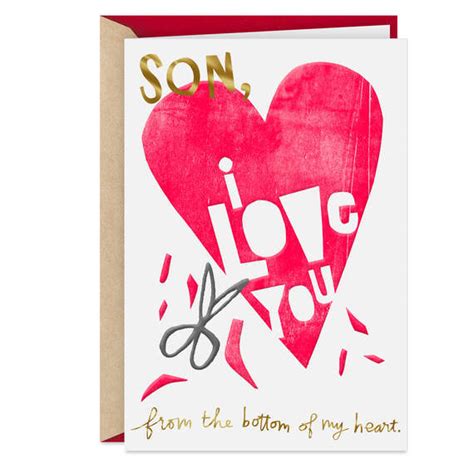 Love You From the Bottom of My Heart Valentine's Day Card for Son ...