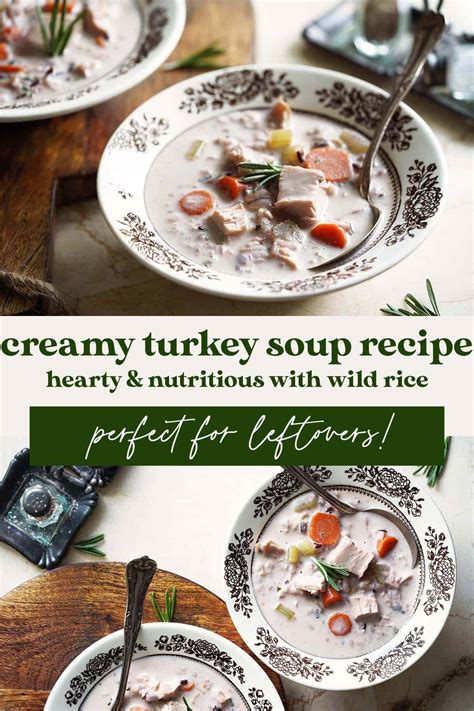 Creamy Turkey Soup Recipe with Rice - Great for Leftovers! - An Edible Mosaic™