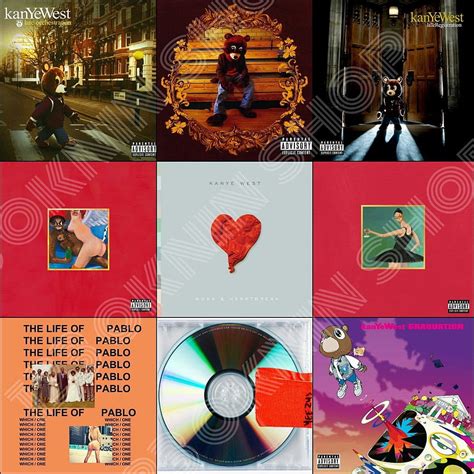 $9.9 - Kanye West Album Covers Collage Poster Graduation Yeezus Hot 20 ...