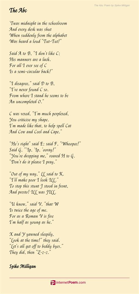 The Abc Poem by Spike Milligan