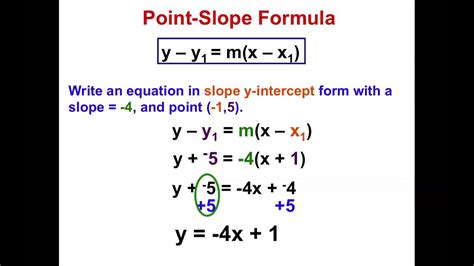 8th grade Chapter 4 Section 7 Point-Slope Formula - YouTube