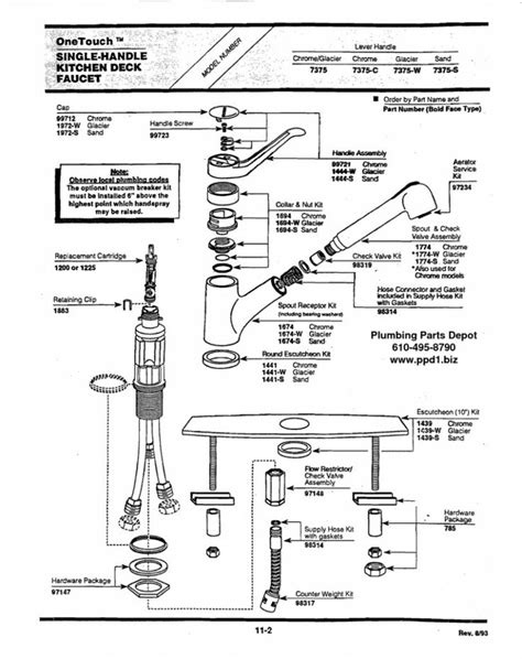 Moen Single Handle Kitchen Faucet Schematic