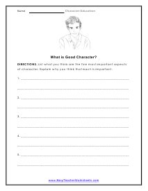 Character Education Worksheets