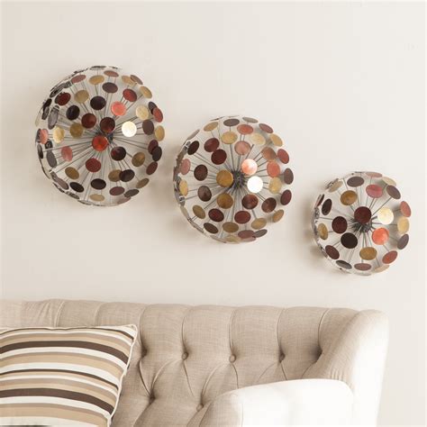 Wildon Home ® Jarvis 3 Piece Metal Sphere Sculpture Wall Décor Set & Reviews | Wayfair