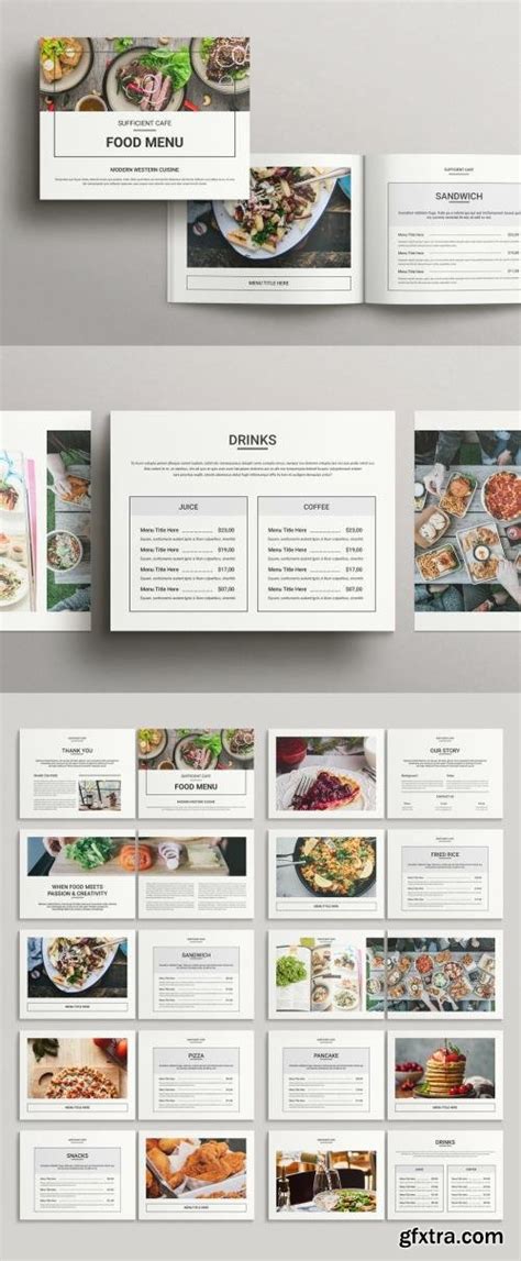 Food Menu Brochure Layout Landscape 520683969 » GFxtra