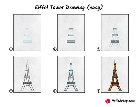 Eiffel Tower Drawing For Kids