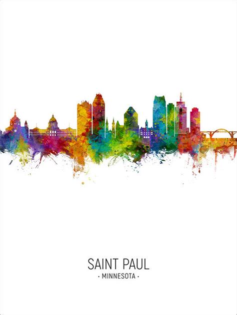 Saint Paul Skyline St Paul Minnesota Cityscape Art Print - Etsy