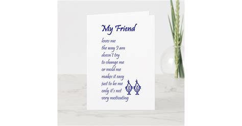 My Friend - a funny thinking of you poem Card | Zazzle