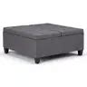Simpli Home - Harrison 36 inch Wide Transitional Square Coffee Table Storage Ottoman in Slate ...