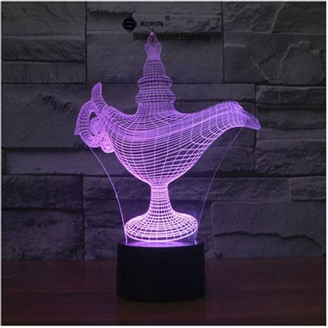 Aladdin's lamp LED 3D lamp ,Visual Illusion RGB 7color changing 5V USB input for laptop, toy ...