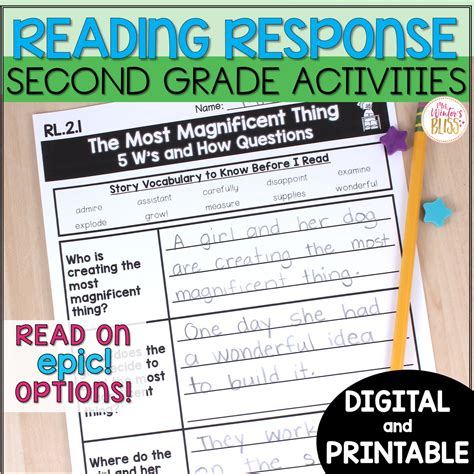 2nd Grade Reading Response Activities - printable & digital - Mrs ...