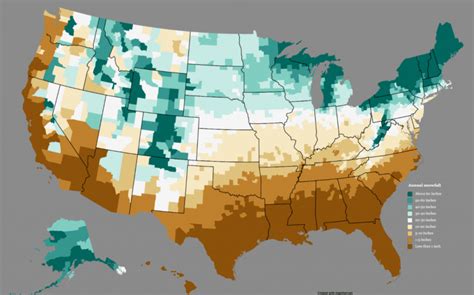 U.S. Average Snowfall Map | Wondering Maps