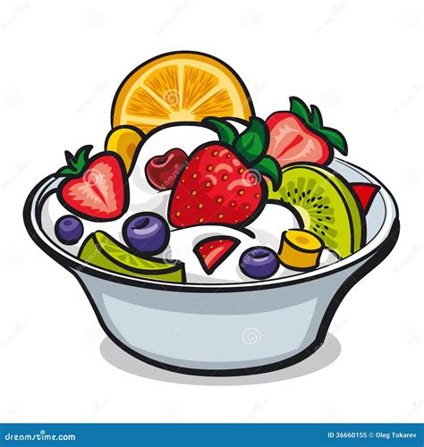 Salad From Fruit And Berries Vector Illustration | CartoonDealer.com #56348644