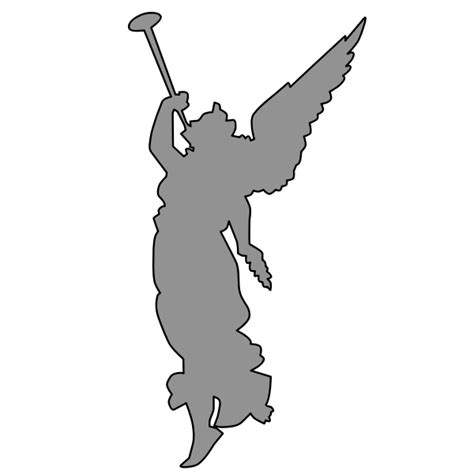 Angel playing trumpet silhouette vector drawing | Free SVG