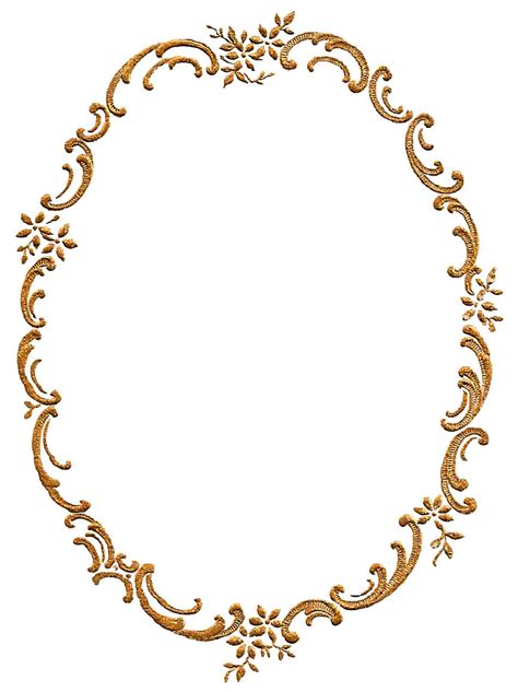 Antique Images: Free Frame Border Digital Download Gold Fancy Floral Design