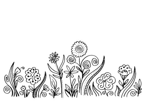 Premium Vector | Black silhouettes of grass flowers and herbs isolated on white background Hand ...