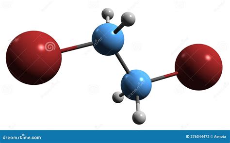 3D Image of Dibromoethane Skeletal Formula Stock Illustration ...