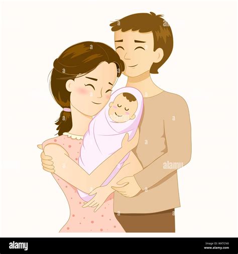 Cartoon happy family mother, father and daughter Stock Vector Image & Art - Alamy