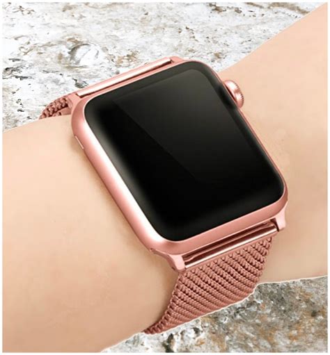 Modern Rose Gold Color Stainless Steel Adjustable Milanese Mesh Band ...