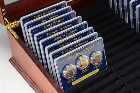 Presidential Dollar Coin Set in Wooden Display Case | EBTH