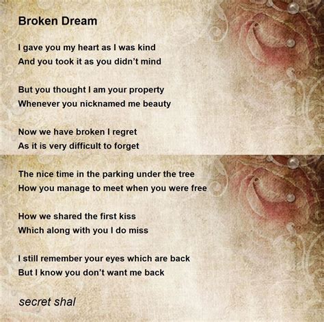 Broken Dream - Broken Dream Poem by secret shal