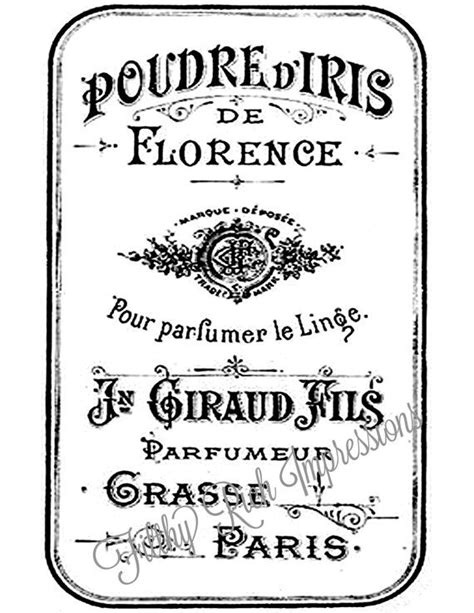 Vintage French Perfume Label Typography- Instant Digital Download- DIY Image Transfer- Ready to ...