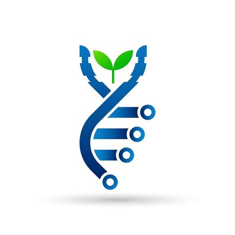 Natural green leaf and DNA logo concept. Biotechnology vector logo ...