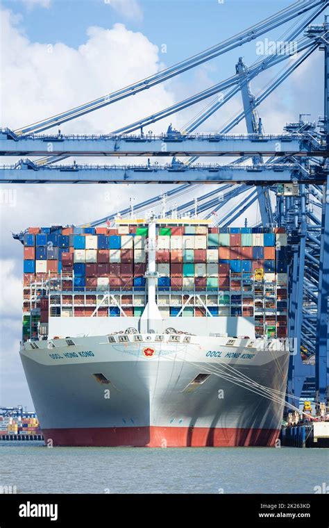 OOCL HONG KONG Container ship docked at the Port of Felixstowe laden ...