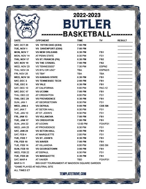 Butler 2024 2024 Basketball Schedule - Cyndi Dorelle