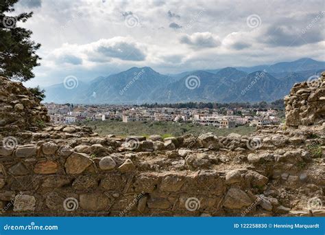 View of the Modern City of Sparta Over the Remains of the Ancient City ...