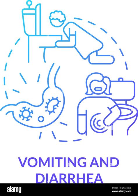 Vomiting and diarrhea blue gradient concept icon Stock Vector Image & Art - Alamy