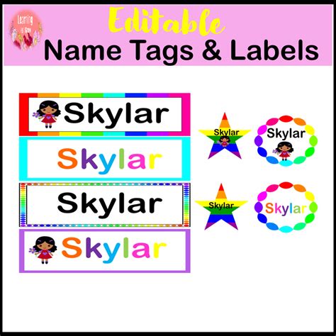 Editable Name Tags and Labels | Classroom name tags, Preschool name tags, Kindergarten name tags