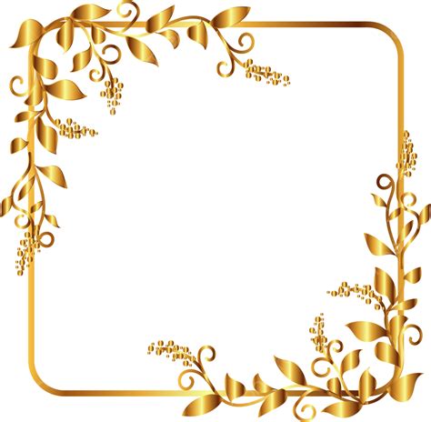 Gold Frame, Gold Border, Border Gold, Golden Border PNG and Vector with ...