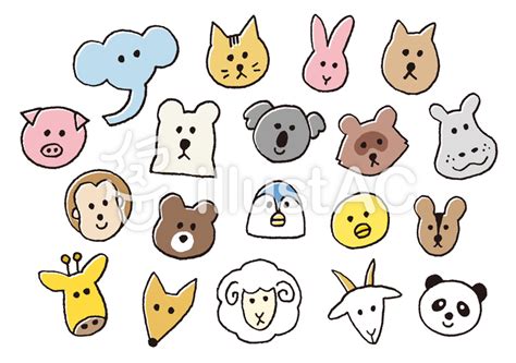 簡単タッチ動物カラーイラスト - No: 1036379／無料イラストなら「イラストAC」