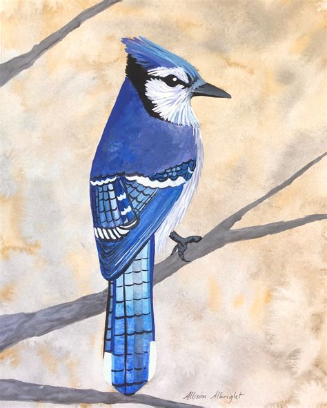 Blue Jay Art Print of Watercolor Painting Bird Art Bird | Etsy