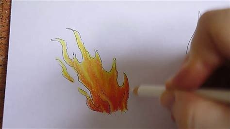 How To Color Fire With Colored Pencils - YouTube