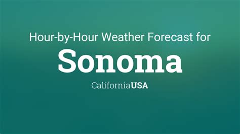 Hourly forecast for Sonoma, California, USA