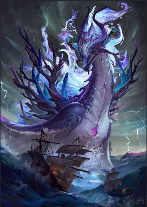 13 Water Elemental Dragons | TarotdeSeidel.com | Fantasy creatures art, Fantasy creatures ...