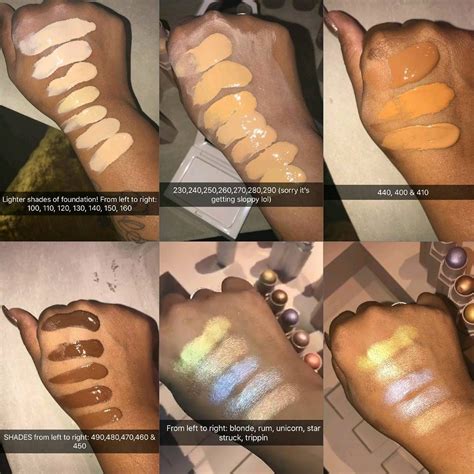 Fenty Beauty swatches - foundation, highlighter | Fenty beauty, Makeup ...