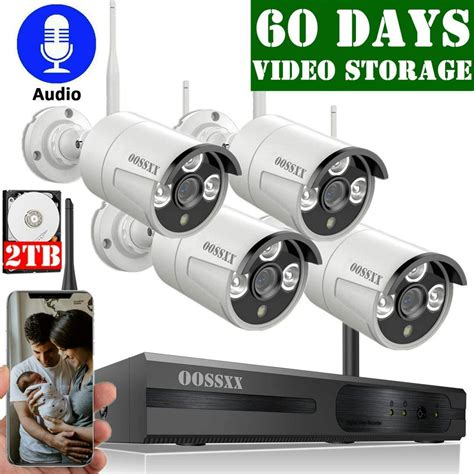 Wireless Security Camera System, OOSSXX 1080P Home Surveillance Cameras ...