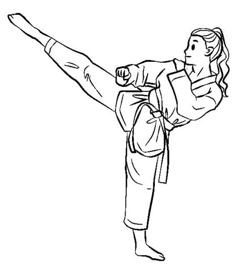 Taekwondo Girl coloring page - Download, Print or Color Online for Free