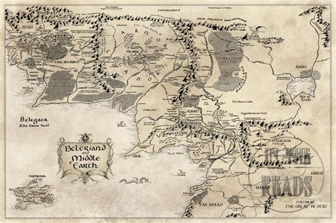 Two maps of Middle-Earth and Beleriand together - Imgur | Middle earth ...