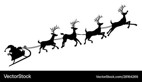 Santa Claus Sleigh Silhouette