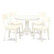 Rent to own East West Furniture Hartland HLAD5 Five Piece Round Pedestal Dining Table Set ...