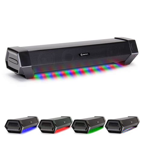 ENHANCE Attack Gaming Speaker Soundbar - Under Monitor PC Sound Bar LED Speaker with 40W Peak ...