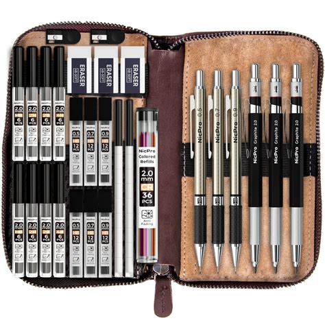 Mechanical Pencil Set in Leather Case